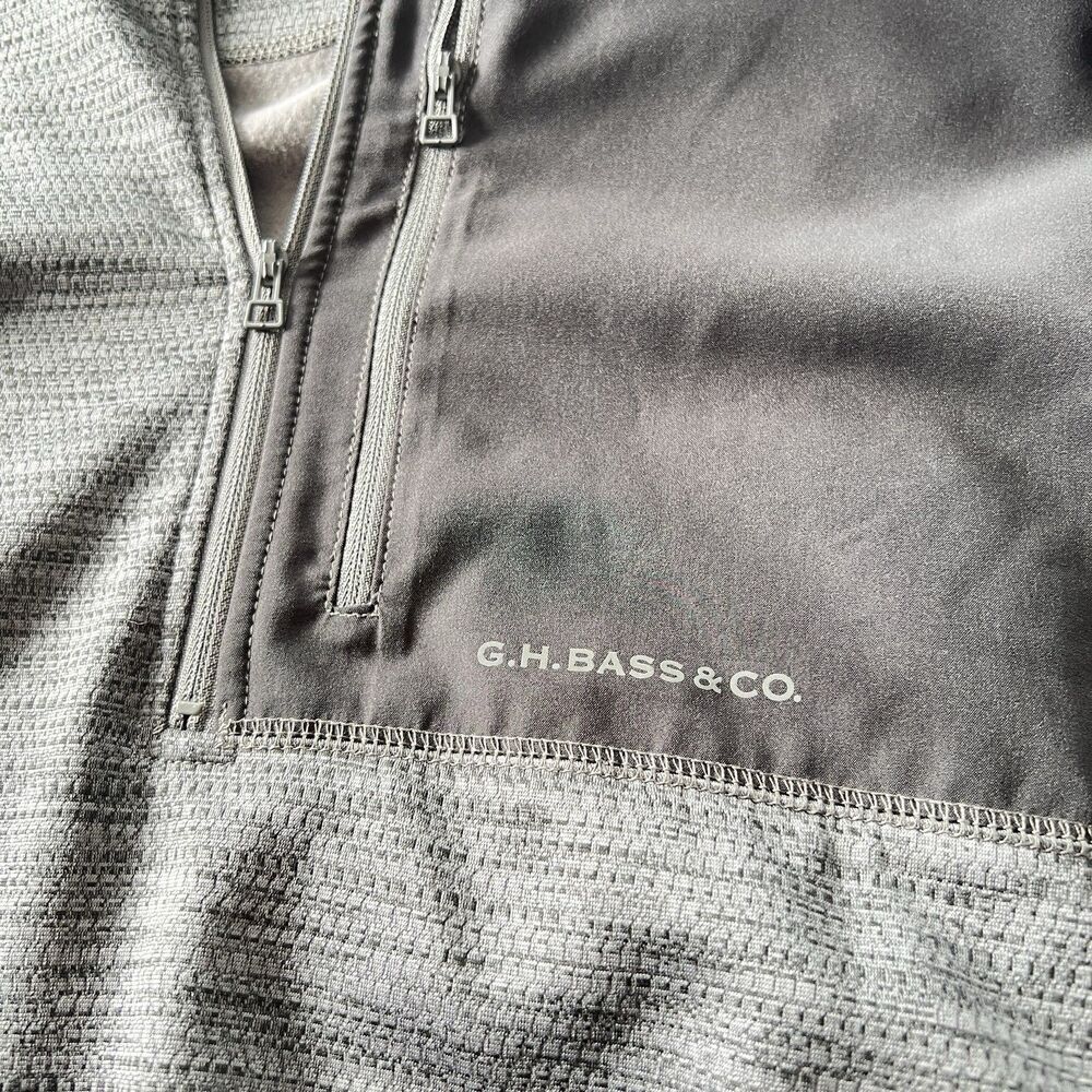 G.H.Bass Grey Longsleeve‎ Lightweight Pullover Front Pocket Sz L - Picture 2 of 5